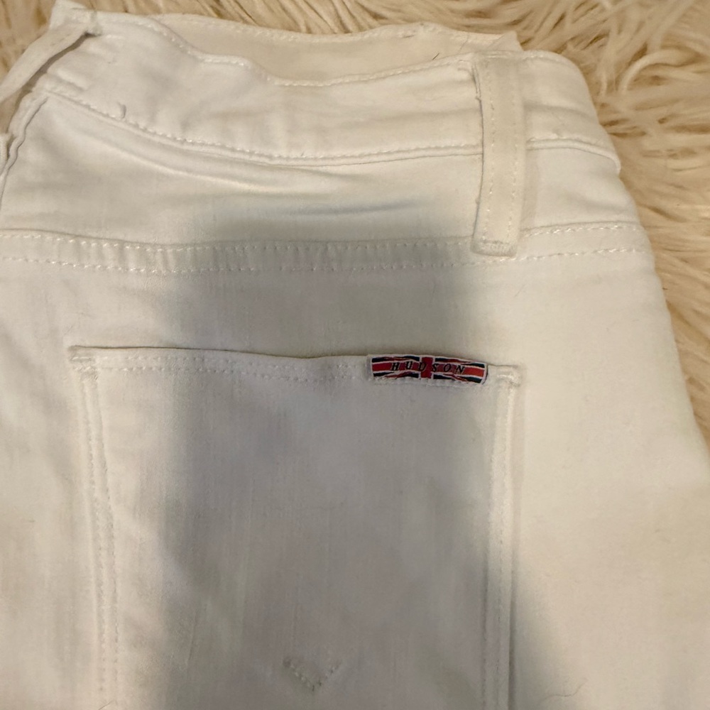 Hudson Tally Crop White Denim Jeans Size 26 - Picture 2 of 7